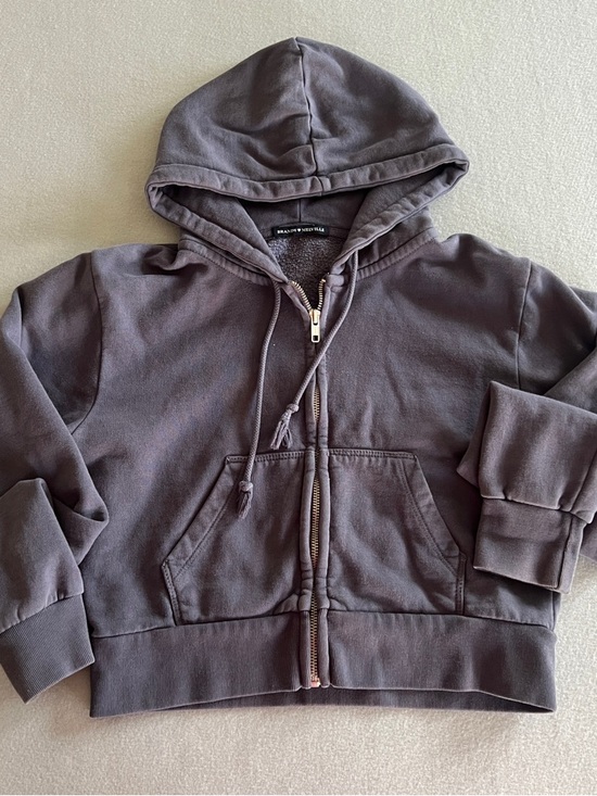 Brandy Melville Tops - Brandy Melville Navy Blue Zip Crystal Hoodie